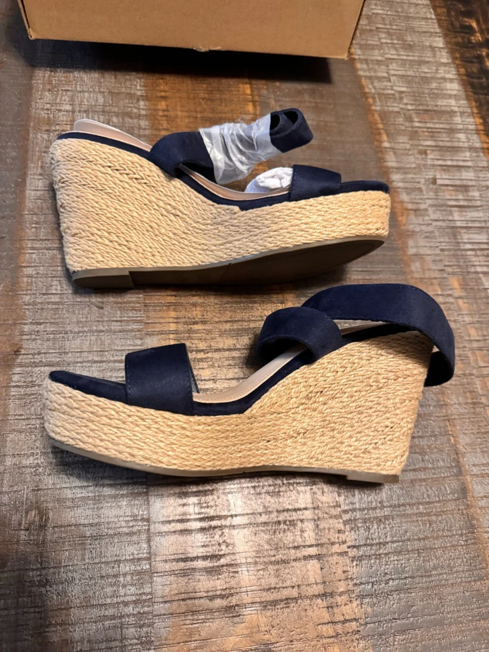 NWT Coutgo Women's Espadrille Wedge Platform Sandals Open Toe Ankle Buckle Strap